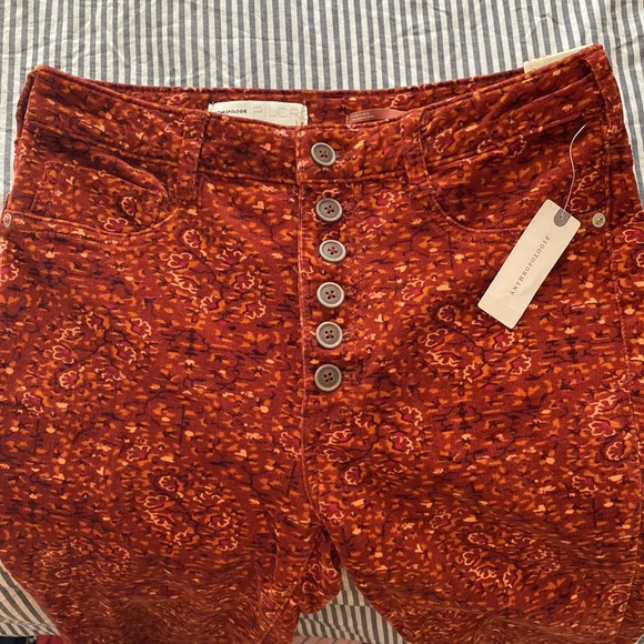 NWT stretchy corduroy high waisted skinny Anthropologie Pilcro pants size 30 - Picture 4 of 13
